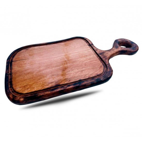 TABUA PARA CORTE E SERVIR CHURRASCO E ALIMENTOS DE MADEIRA RUSTICA