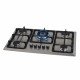 FOGAO COOKTOP FISCHER 5 BOCAS TRIPLA CHAMA A GAS MESA INOX