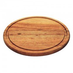 TABUA DE MADEIRA MUIRACATIARA CIRCULAR PARA CHURRASCO ENVERNIZADA TRAMONTINA