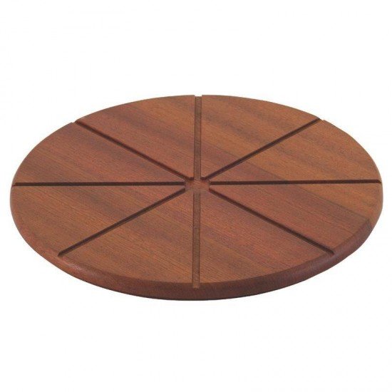 TABUA DE MADEIRA JATOBA CIRCULAR PARA CORTAR E SERVIR PIZZA ENVERNIZADA 400MM TRAMONTINA