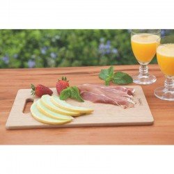 TABUA DE MADEIRA TAUARI RETANGULAR COM ALCA PARA ALIMENTOS DELICATE NATURAL TRAMONTINA