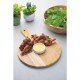 CONJ DE TABUA DE MAD TECA CIRCULAR COM ALCA E POTE DE PORCELANA P PETISCOS NATURAL 2 PC TRAMONTINA