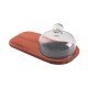 CONJUNTO DE TABUA DE MADEIRA MOGNO AFRICANO COM PEDRA SABAO RETN P QUEIJOS ENV OLEO 318MM TRAMONTINA