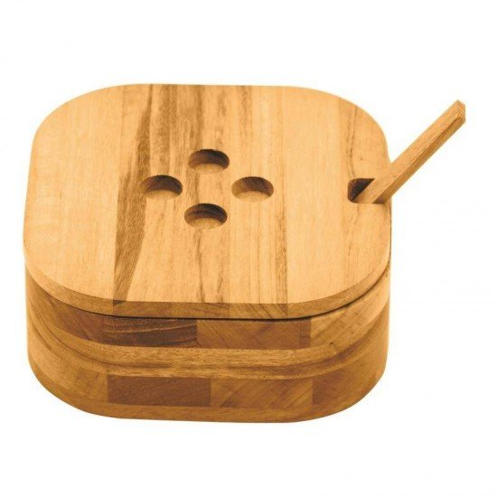 CONJUNTO DE FARINHEIRA DE MADEIRA MUIRACATIA RETN COM COLHER DE BAMBU CHURRASCO ENV TRAMONTINA