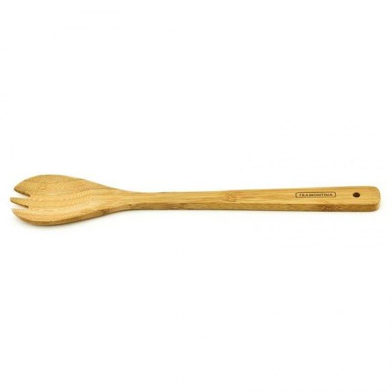 GARFO DE MADEIRA BAMBU PARA ALIMENTOS NATURAL TRAMONTINA