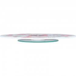 SUPORTE PARA BOLO TRAMONTINA EM VIDRO TEMPERADO BRANCO COM ESTAMPA COLORIDA 30 CM TRAMONTINA