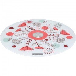 SUPORTE PARA BOLO TRAMONTINA EM VIDRO TEMPERADO BRANCO COM ESTAMPA COLORIDA 40 CM TRAMONTINA