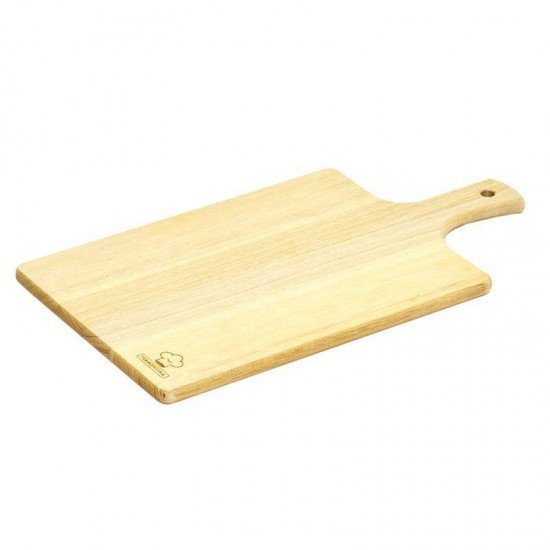 TABUA DE MADEIRA GOIABAO RETANGULAR COM CABO PARA ALIMENTOS DELICATE NATURAL TRAMONTINA