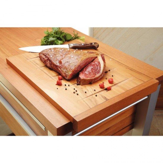 FSC CARRO DE CHURRASCO DE MADEIRA MUIRACATIARA COM LATERAIS DE ALUMINIO QUADRADO ENV TRAMONTINA