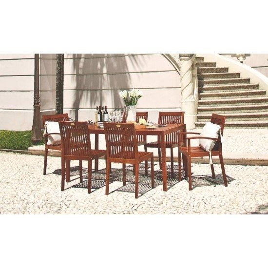 POLTRONA FIXA DE MADEIRA JATOBA E ACABAMENTO NATURAL  FITT TRAMONTINA