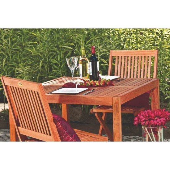 MESA QUADRADA 4 LUGARES DE MADEIRA JATOBA NATURAL  FITT TRAMONTINA