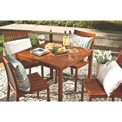 MESA QUADRADA 4 LUGARES DE MADEIRA JATOBA NATURAL  FITT TRAMONTINA
