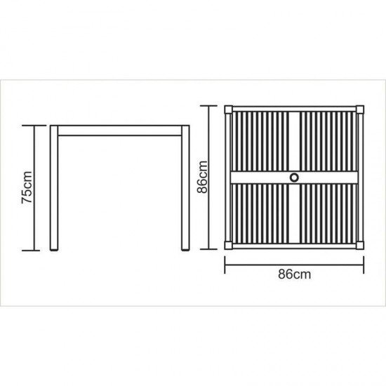 MESA DE MADEIRA JATOBA QUADRADA FITT ECO BLINDAGE 4 LUGARES TRAMONTINA