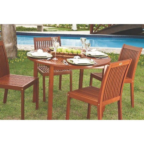 MESA REDONDA 4 LUGARES DE MADEIRA JATOBA NATURAL  FITT TRAMONTINA