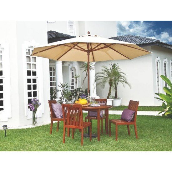 MESA REDONDA 4 LUGARES DE MADEIRA JATOBA NATURAL  FITT TRAMONTINA