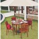 MESA REDONDA 4 LUGARES DE MADEIRA JATOBA NATURAL  FITT TRAMONTINA
