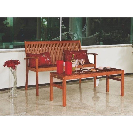 BANCO SEM ENCOSTO 3 LUGARES MADEIRA JATOBA NATURAL  FITT TRAMONTINA