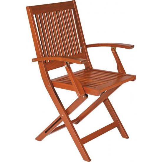 POLTRONA DOBRAVEL DE MADEIRA JATOBA E ACABAMENTO NATURAL  FITT TRAMONTINA
