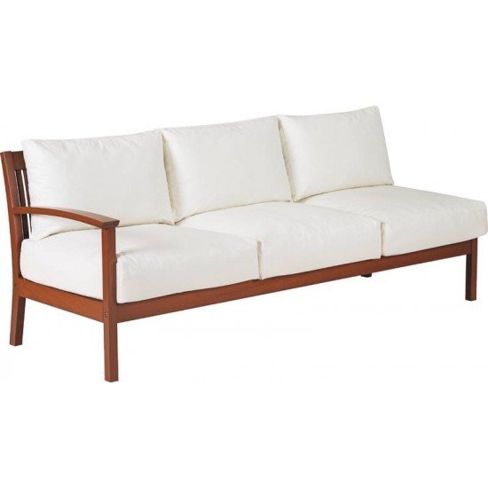 SOFA 3 LUGARES BRACO ESQUERDO MADEIRA JATOBA E ESTOFADO ACQUA BLOCK TRAMONTINA