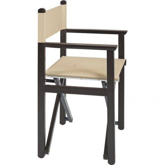 CADEIRA DE MADEIRA TAUARI COM ASS. E ENC. EM TECIDO POLIESTER DOBRAVEIS BEER ENV. CASTANHO TRAMONTIN