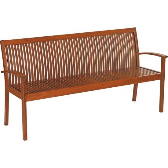 BANCO COM ENCOSTO DE MADEIRA JATOBA 4 LUGARES TERRAZZO FITT ENVERNIZADO TRAMONTINA