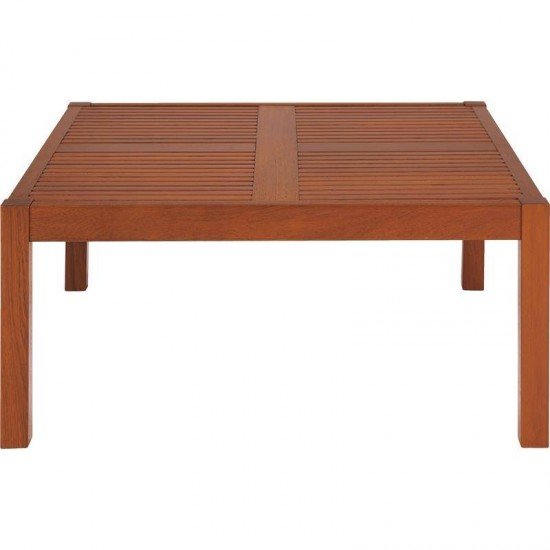 MESA DE CENTRO DE MADEIRA JATOBA QUADRADA TERRAZZO FITT ECO BLINDAGE 860X860X400MM TRAMONTINA