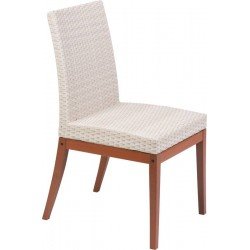 CADEIRA DE FIBRA BEGE E MADEIRA JATOBA ACABAMENTO NATURAL TRAMONTINA