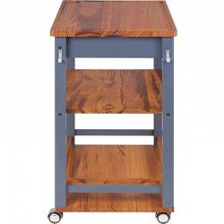 FSC CARRO DE CHURRASCO DE MADEIRA MUIRACATIARA ENVERNIZADO COM LATERAL TINGIDA COR CINZA TRAMONTINA