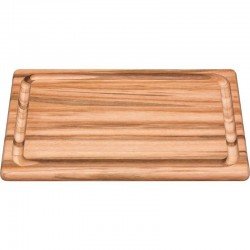 TABUA DE MADEIRA MUIRACATIARA RETANGULAR PARA CORTAR E SERVIR CHURRASCO ENVERNIZADA TRAMONTINA