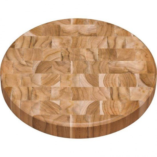 TABUA INVERTIDA DE MADEIRA TECA CIRCULAR PARA CHURASCO ENVERNIZADA 300 TRAMONTINA