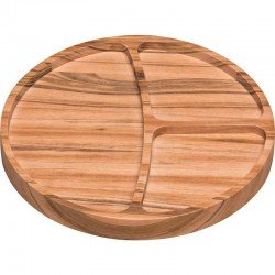 PETISQUEIRA TRAMONTINA REDONDA EM MADEIRA TECA COM ACABAMENTO ENV COM DIVISÓRIAS 25 CM TRAMONTINA