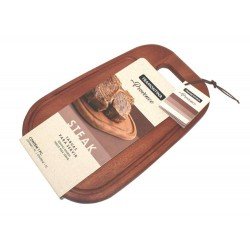 TABUA DE MADEIRA MOGNO AFRICANO RETN COM ALCA E TIRA EM COURO P CHURRASCO ENV OLEO 340MM TRAMONTINA