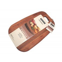 TABUA DE MADEIRA MOGNO AFRICANO RETN COM ALCA E TIRA EM COURO P FRIOS ENV OLEO 400MM TRAMONTINA