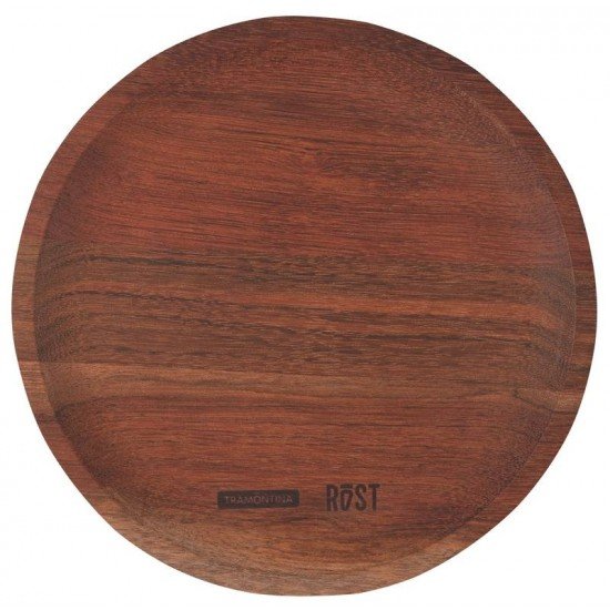 PRATO TRAMONTINA ROST PARA SERVIR EM MADEIRA JATOBÁ MESCLADA COM ACABAMENTO ÓLEO 25 CM