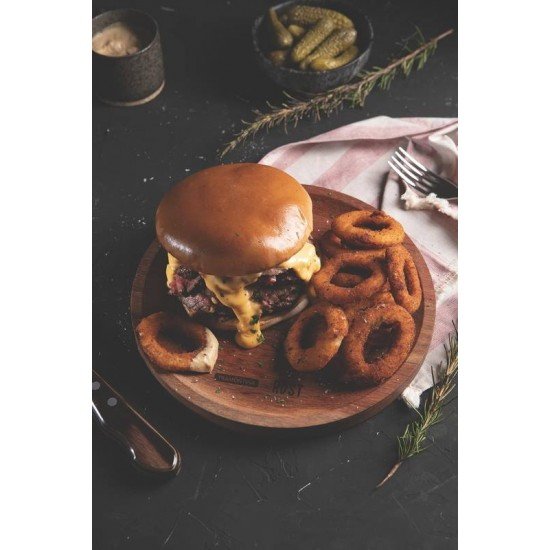 PRATO TRAMONTINA ROST PARA SERVIR EM MADEIRA JATOBÁ MESCLADA COM ACABAMENTO ÓLEO 25 CM