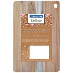 TÁBUA TRAMONTINA RETANGULAR ECONÔMICA EM MADEIRA TECA