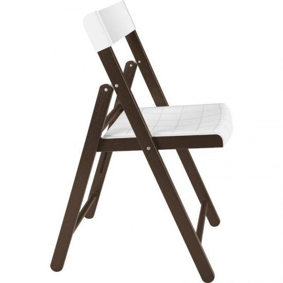 CADEIRA DE MADEIRA TAUARI COM ASSENTO E ENCOSTO EM PLASTICO BRANCO POTENZA ENV. TABACO