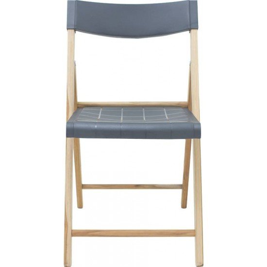 CADEIRA DE MADEIRA DOBRAVEL SEM BRACO EM MADEIRA TECA NATURAL E POLIPROPILENO GRAFITE TRAMONTINA