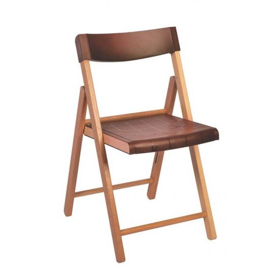 CADEIRA DE MADEIRA DOBRAVEL MADEIRA TAUARI ENVERNIZADA E POLIPROPILENO MARROM SEM BRACO TRAMONTINA