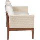 SOFA DE MADEIRA JATOBA COM ASS. E ENC. ESTOFADO E BRACO EM FIBRA BEGE TERRAZZO FIBRA ENV.