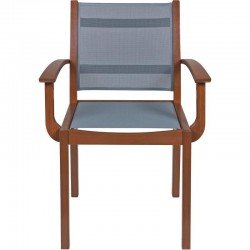 CADEIRA DE MADEIRA TRAMONTINA EM JATOBA ECO BLINDAGE COM BRACOS COM TELA