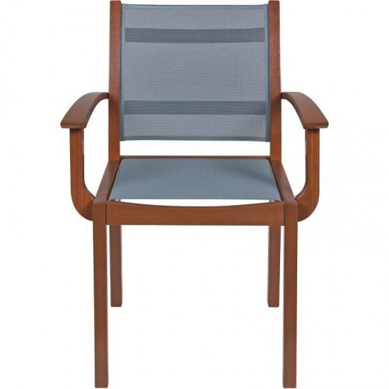 CADEIRA DE MADEIRA TRAMONTINA EM JATOBA ECO BLINDAGE COM BRACOS COM TELA