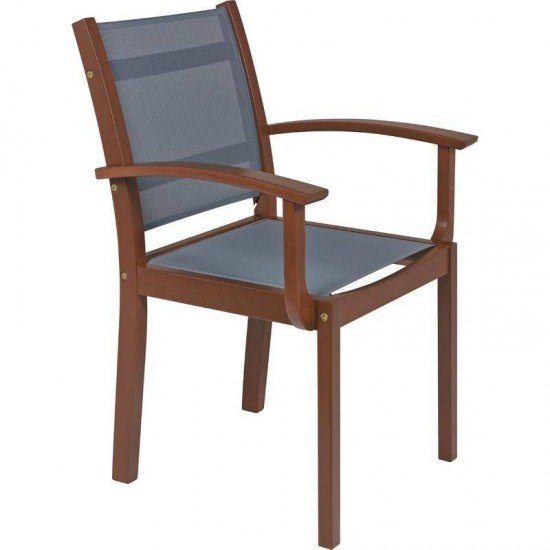 CADEIRA DE MADEIRA TRAMONTINA EM JATOBA ECO BLINDAGE COM BRACOS COM TELA