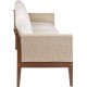 SOFA DE MADEIRA JATOBA COM ASS. E ENC. ESTOFADO E BRACO EM FIBRA BEGE TERRAZZO FIBRA ENV.