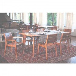 MESA DE MADEIRA MUIRACATIARA RETANGULAR TOSCANA ECO CLEAR 6 LUGARES 1926X100X750MM