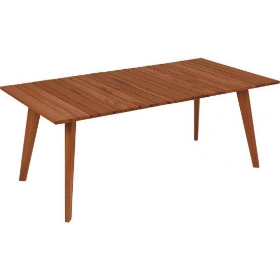 MESA DE MADEIRA MUIRACATIARA RETANGULAR TOSCANA ECO CLEAR 6 LUGARES 1926X100X750MM
