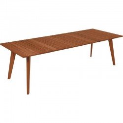 MESA DE MADEIRA MUIRACATIARA RETANGULAR TOSCANA ECO CLEAR 8 LUGARES 2588X100X750MM