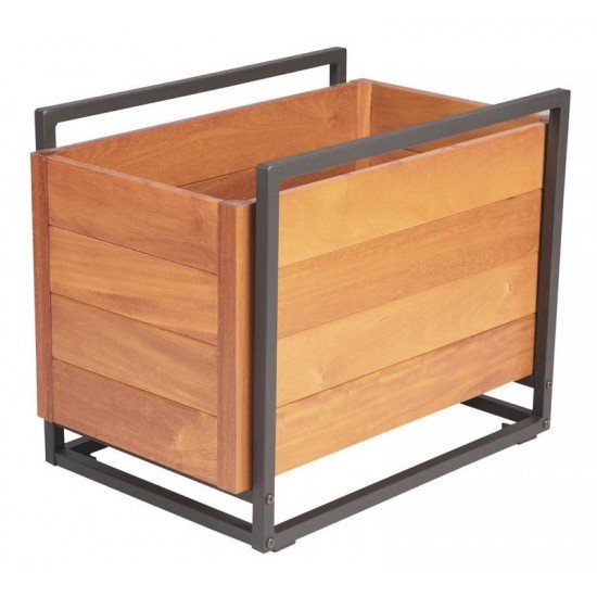 FLOREIRA BAIXA RAMBLAS EM MADEIRA GARAPEIRA COM ESTRUTURA EM ACO CARBONO 640 CM TRAMONTINA