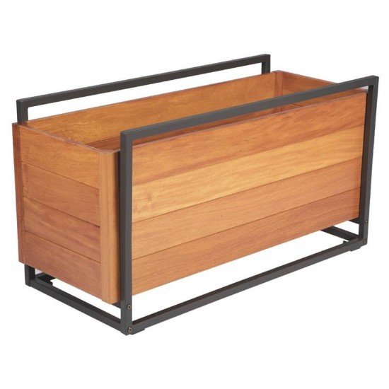 FLOREIRA BAIXA RAMBLAS EM MADEIRA GARAPEIRA COM ESTRUTURA EM ACO CARBONO 950 CM TRAMONTINA