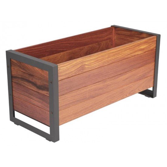 FLOREIRA BAIXA HIGHLINE EM MADEIRA CUMARU COM ESTRUTURA EM ACO CARBONO 950 CM TRAMONTINA